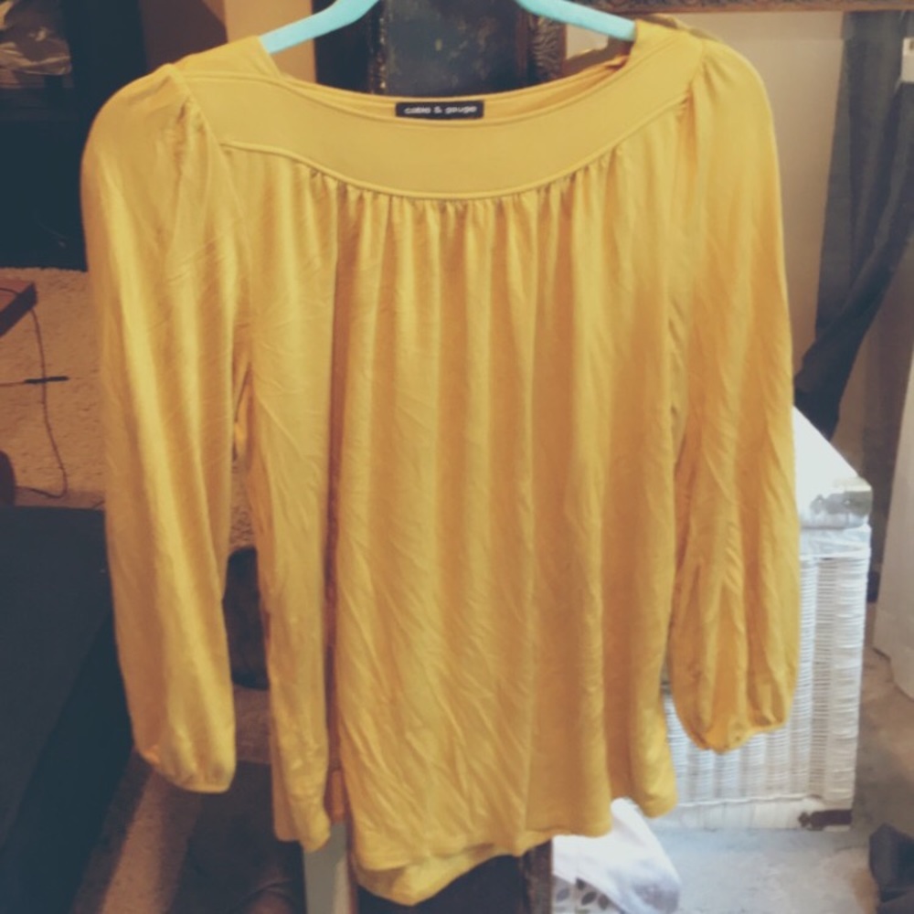 Gold/Mustard Flowy Blouse